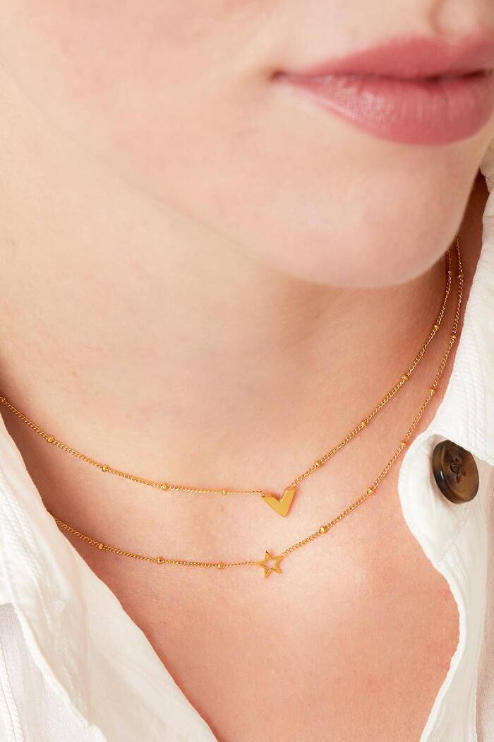 V-Halskette aus Edelstahl Gold Bild2